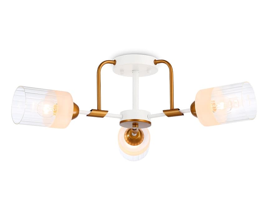Ambrella Светильник подвесной TR303321/3 WH/GD/CL/FR белый/золото/прозрачный/белый матовый E27*3 max 60W D620*210