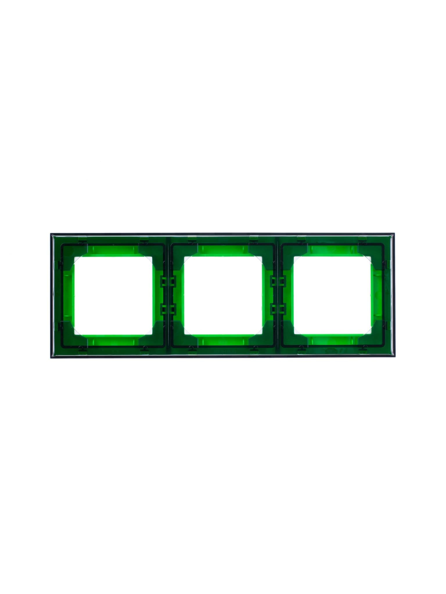 ABB EPJ Levit зелёный / дымчатый чёрный Рамка 3 поста 2CHH015030A6067 — миниатюра 2