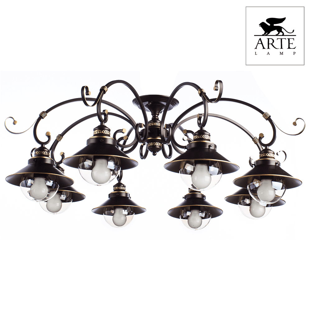 Arte Lamp Grazioso Коричневая/Прозрачная Люстра 8x60W 8xE27 A4577PL-8CK — миниатюра 5