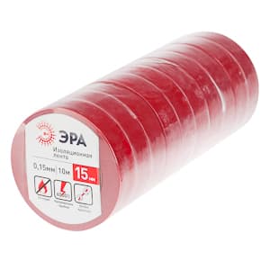 ЭРА 43867/43850 ПВХ-изолента 15мм*10м красная — миниатюра 2