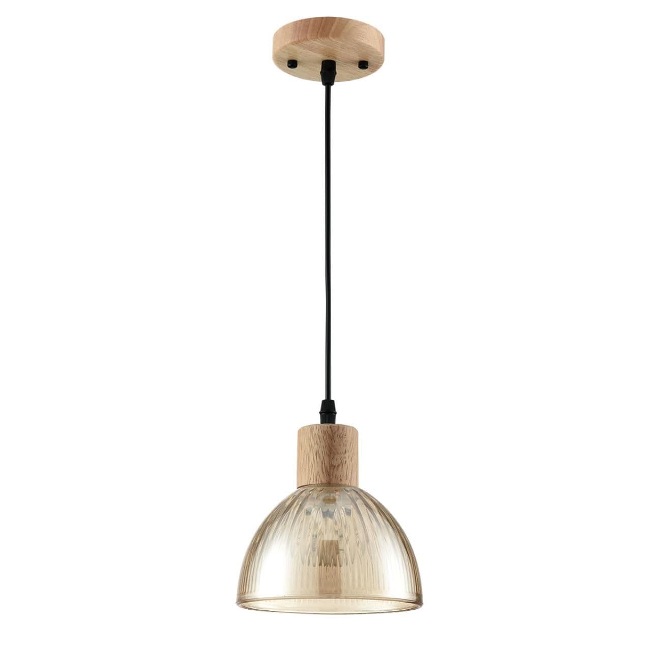 Lumion 8054/1A SUSPENTIONI LN25 310 дерево/амбер металл/стекло Подвесной светильник E27 1*60W 220V NATANA
