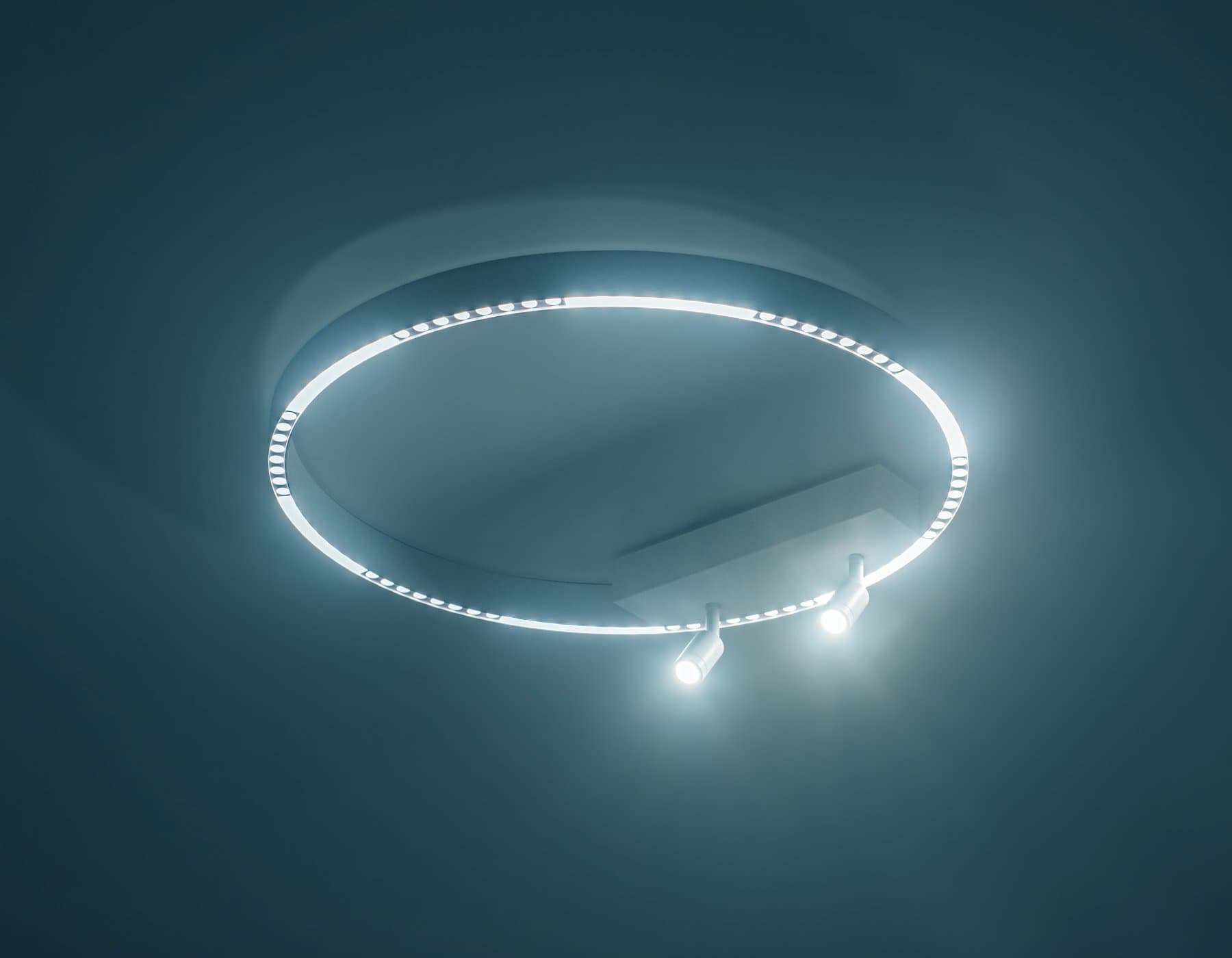 Ambrella Светильник потолочный светодиодный FL5807/1+2 WH белый 40W 3000K/4200K/6400K D600*95 (без ПДУ) — миниатюра 4