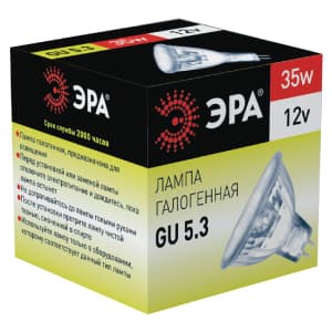 ЭРА GU5.3-MR16-35W-12V-CL (галоген, софит, 35Вт, нейтр, GU5.3) — миниатюра 2