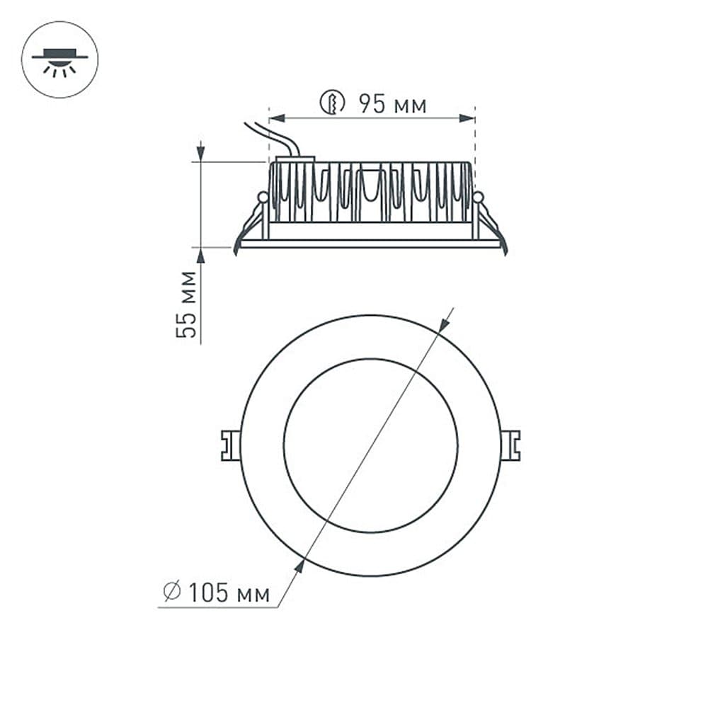 Arlight Светодиодный светильник LTD-105WH-FROST-9W Day White 110deg (IP44 Металл, 3 года) 021492 — миниатюра 3