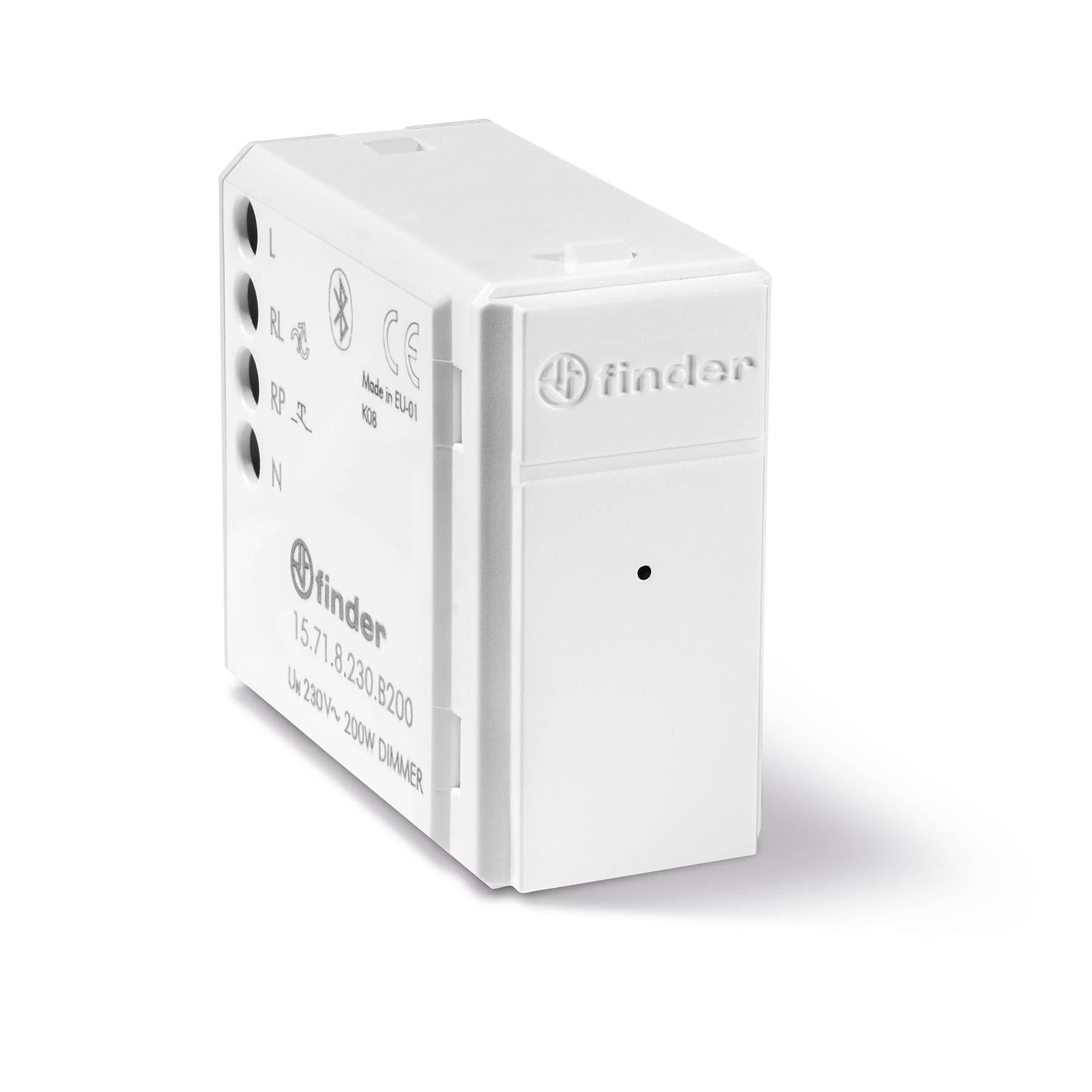 Finder Электронный диммер; 200Вт; питание 230В АC; монтаж в коробки; BLE - Yesly; цвет белый 15718230B200