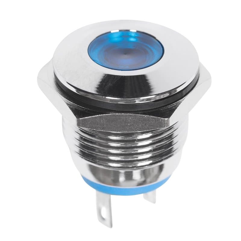Индикатор металл Ø16 12В подсв/синяя LED Rexant 36-4811