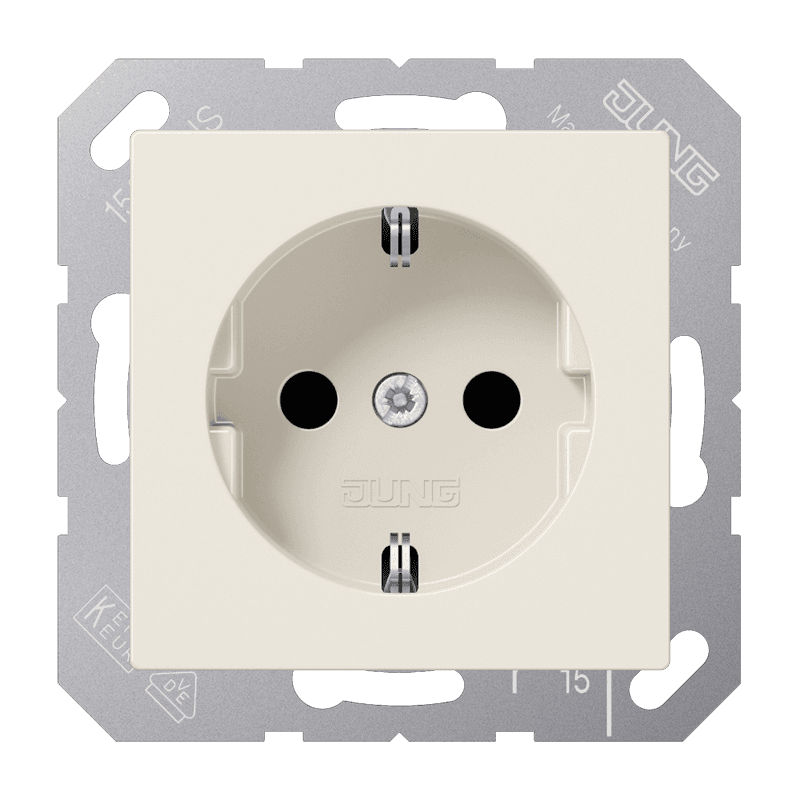 JUNG Штепсельная розетка SCHUKO 16A 250V~ с защитой от детей слоновая кость ABA1520KI