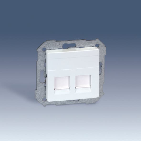 Simon 75 Мех Слоновая кость Адаптер на 2 RJ-45 75540-, 75541-, 75528-, 75544-39 АМР 82006-31