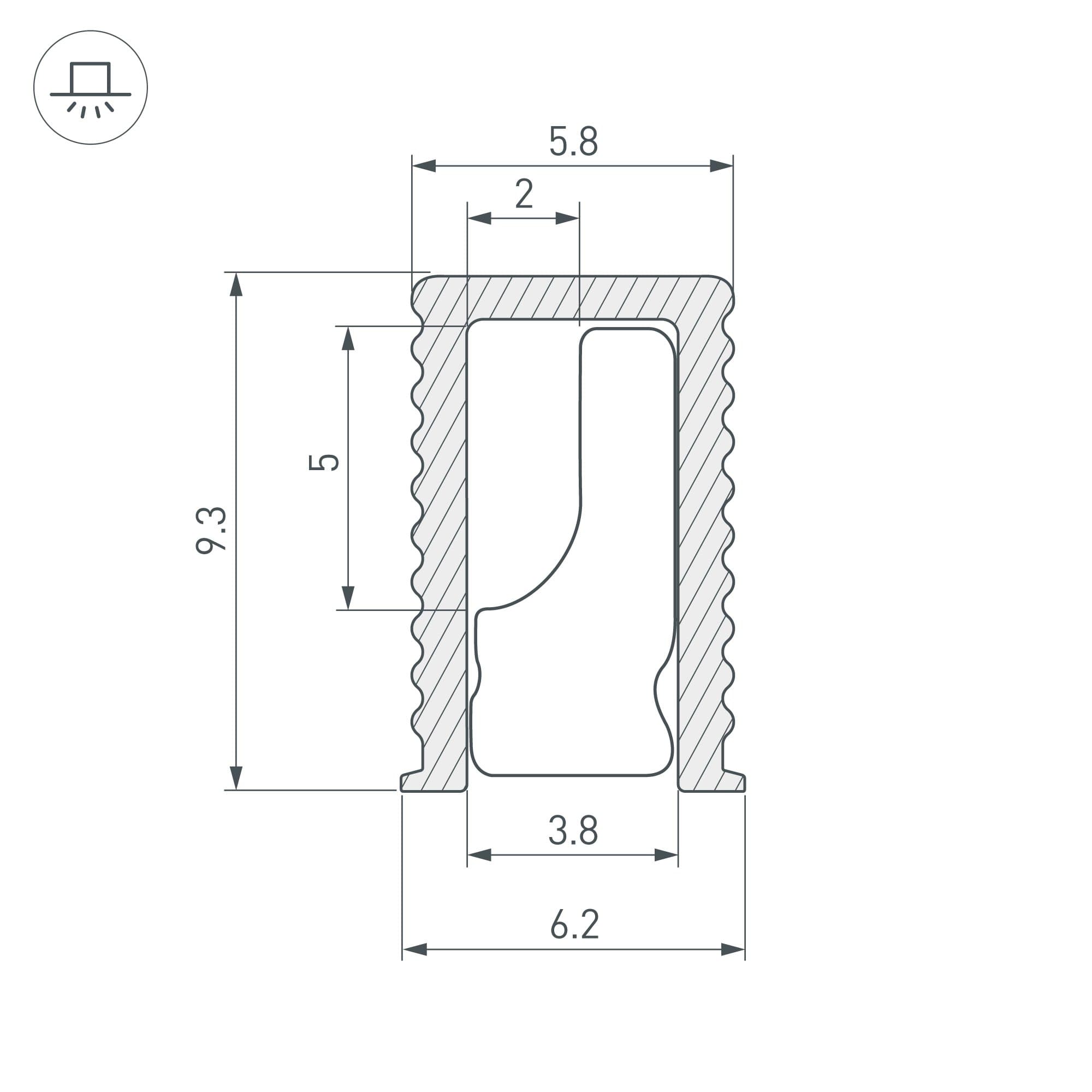 Arlight Профиль SL-MINI-6-H9-2000 ANOD СHAMPAGNE (Алюминий) 038203 — миниатюра 3