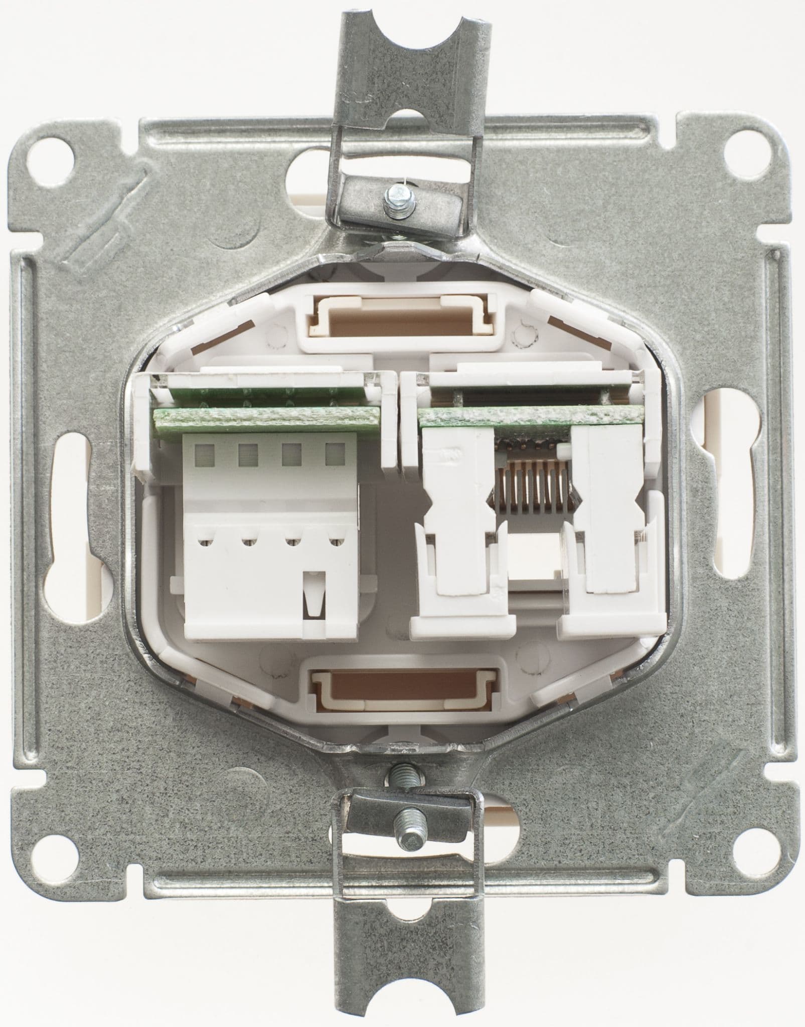 Systeme Electric Wessen 59 Беж Розетка 2-ая ТЛФ + компьютерная 5е (RJ11+RJ45) — миниатюра 2