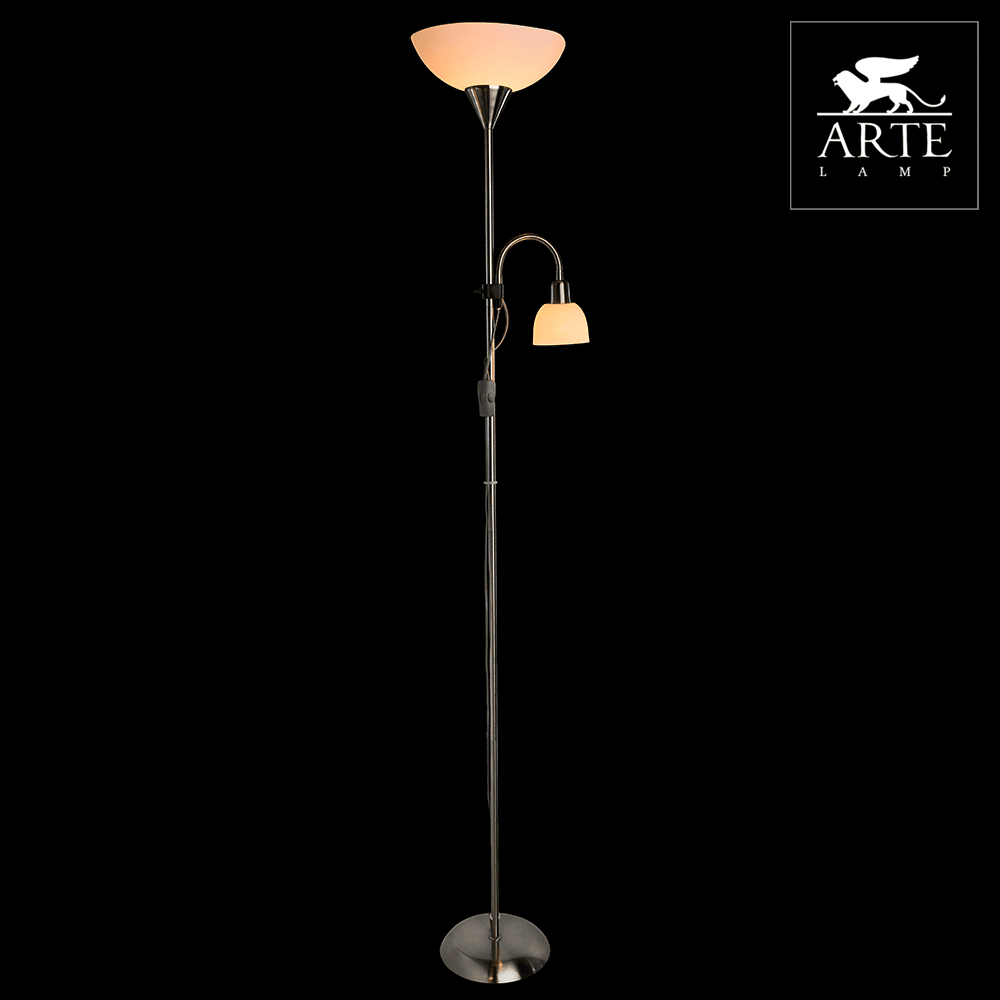 Arte Lamp Duetto Серебро/Белый Торшер 60W/25W E14/E27 A9569PN-2SS — миниатюра 2