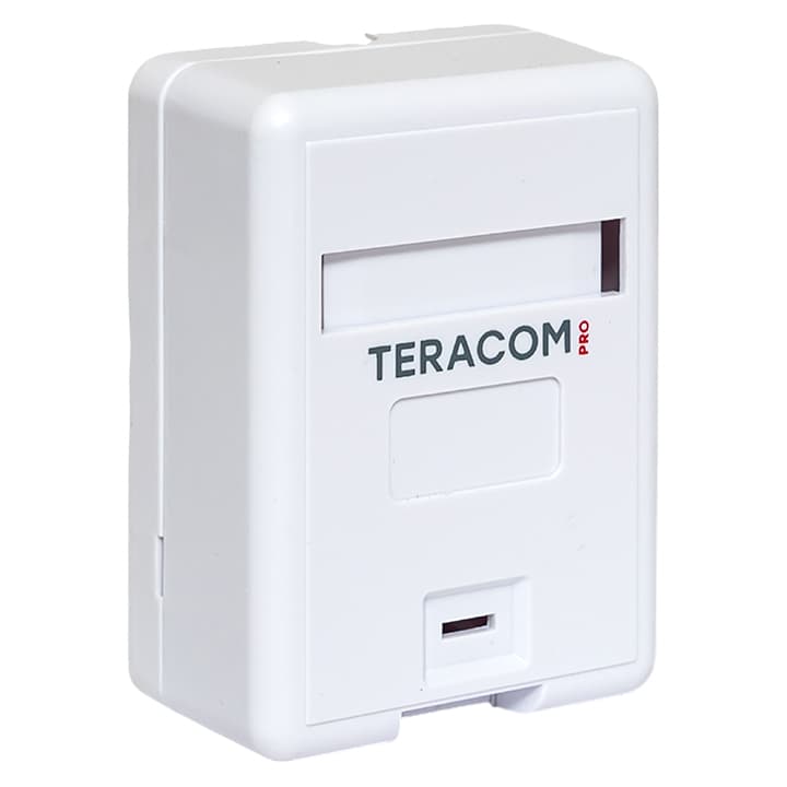 EKF TeraLINK PRO Корпус настенной розетки TeraLINK PRO на 1 модуль Keystone со шторкой и маркером белый