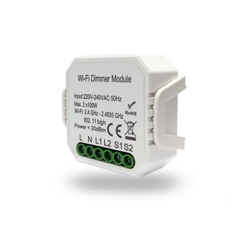Denkirs RL1004-DM Двухканальное Wi-Fi реле-диммер 2 x 100 Вт