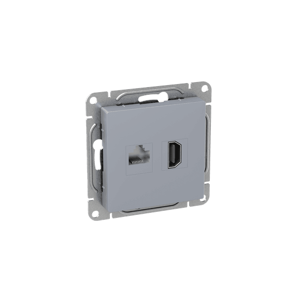 EKF Механизм розетки HDMI+RJ45 (cat5), алюминий Эпика — миниатюра 2