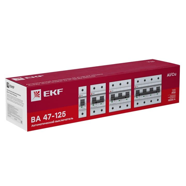 EKF PROxima ВА 47-125 Автоматический выключатель (С) 4P 100А 15кА mcb47125-4-100C — миниатюра 3