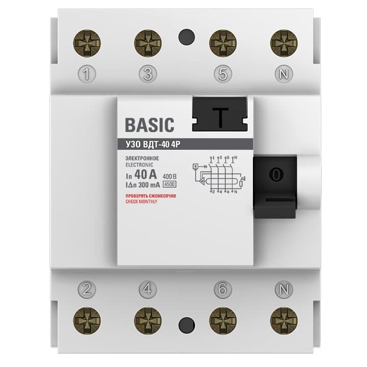 EKF Basic ВДT-40  УЗО 4P 40А/300мА (AC) электронное — миниатюра 2