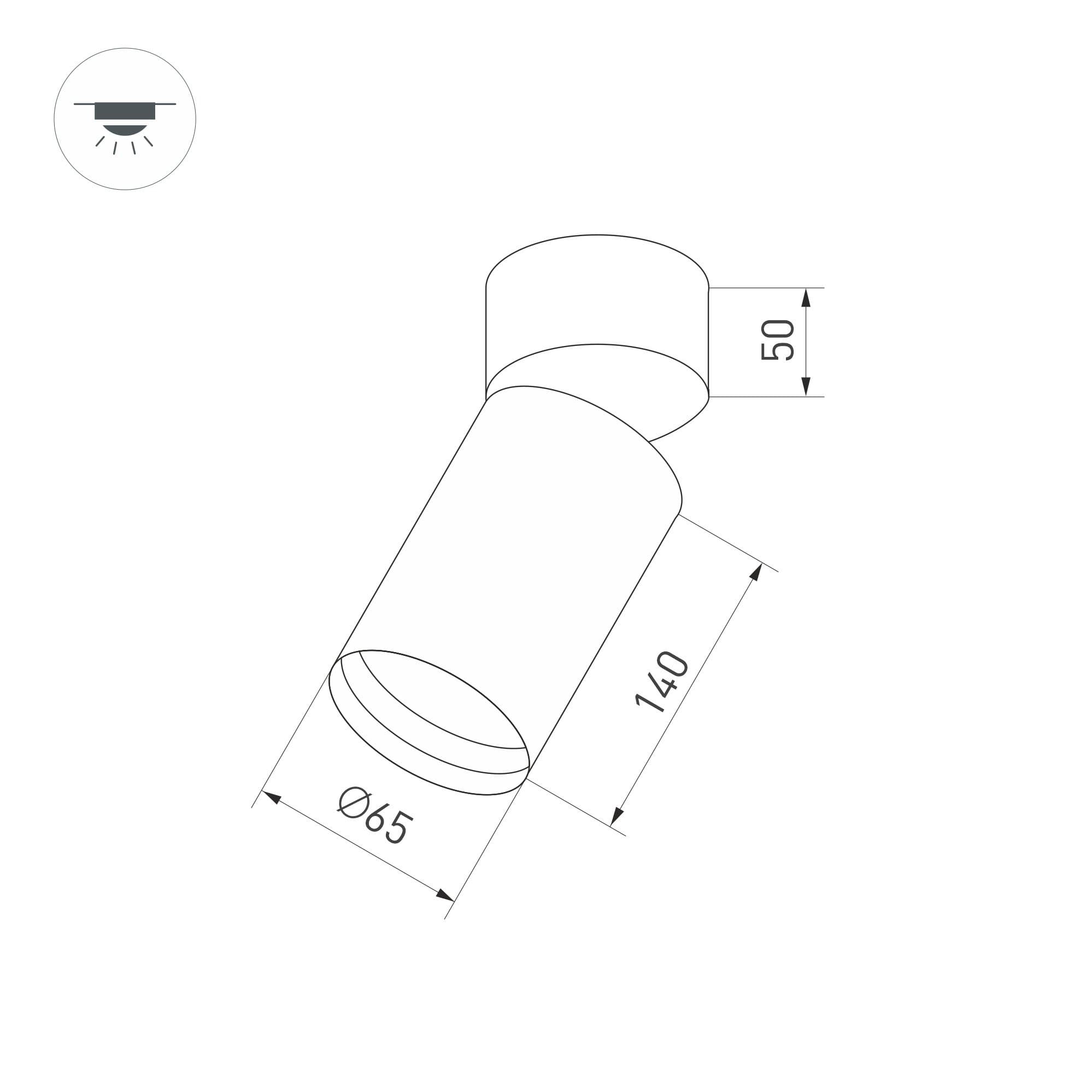 Arlight Светильник SP-POLO-SURFACE-FLAP-R65-8W Day4000 (BK-BK, 40 deg) (IP20 Металл, 3 года) 027524 — миниатюра 6