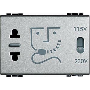 BT LL Алюминий Розетка для электробритв с изолир. трансформатором, 230В NT4177