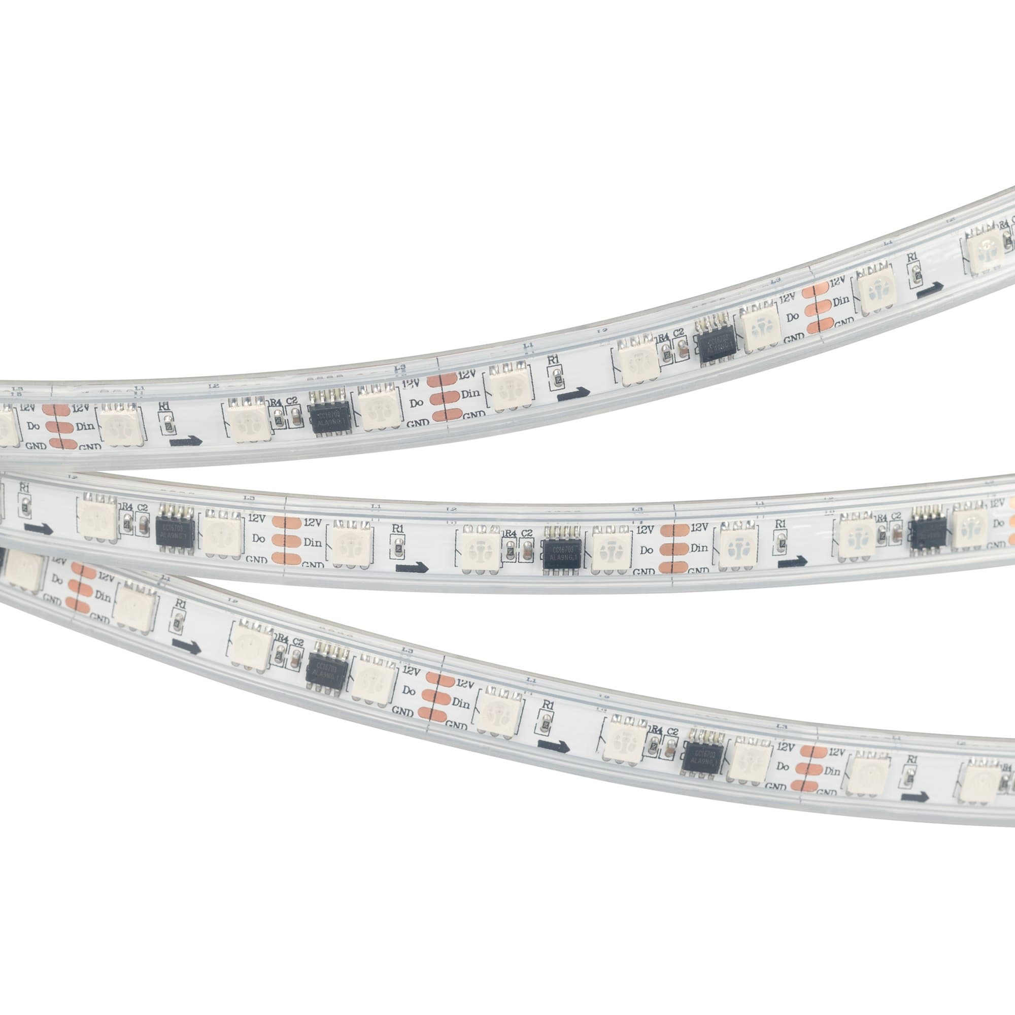 Arlight Светодиодная лента SPI-5000P-5060-60 12V Cx3 RGB (12mm, 14.4W/m, IP66) (Закрытый, IP66) 026365(2) — миниатюра 1