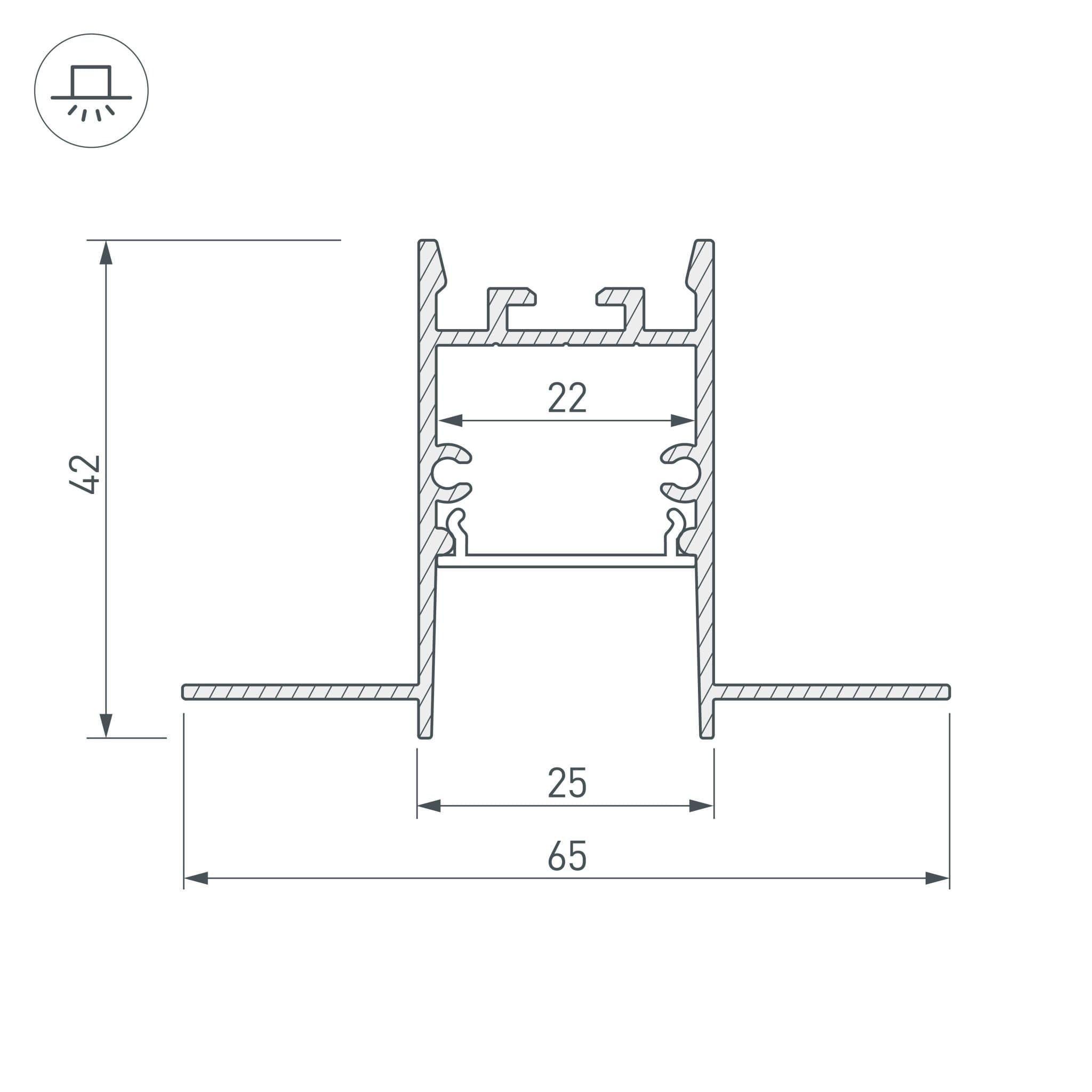 Arlight Профиль SL-COMFORT22-FANTOM-2000 ANOD (Алюминий) 033275 — миниатюра 2