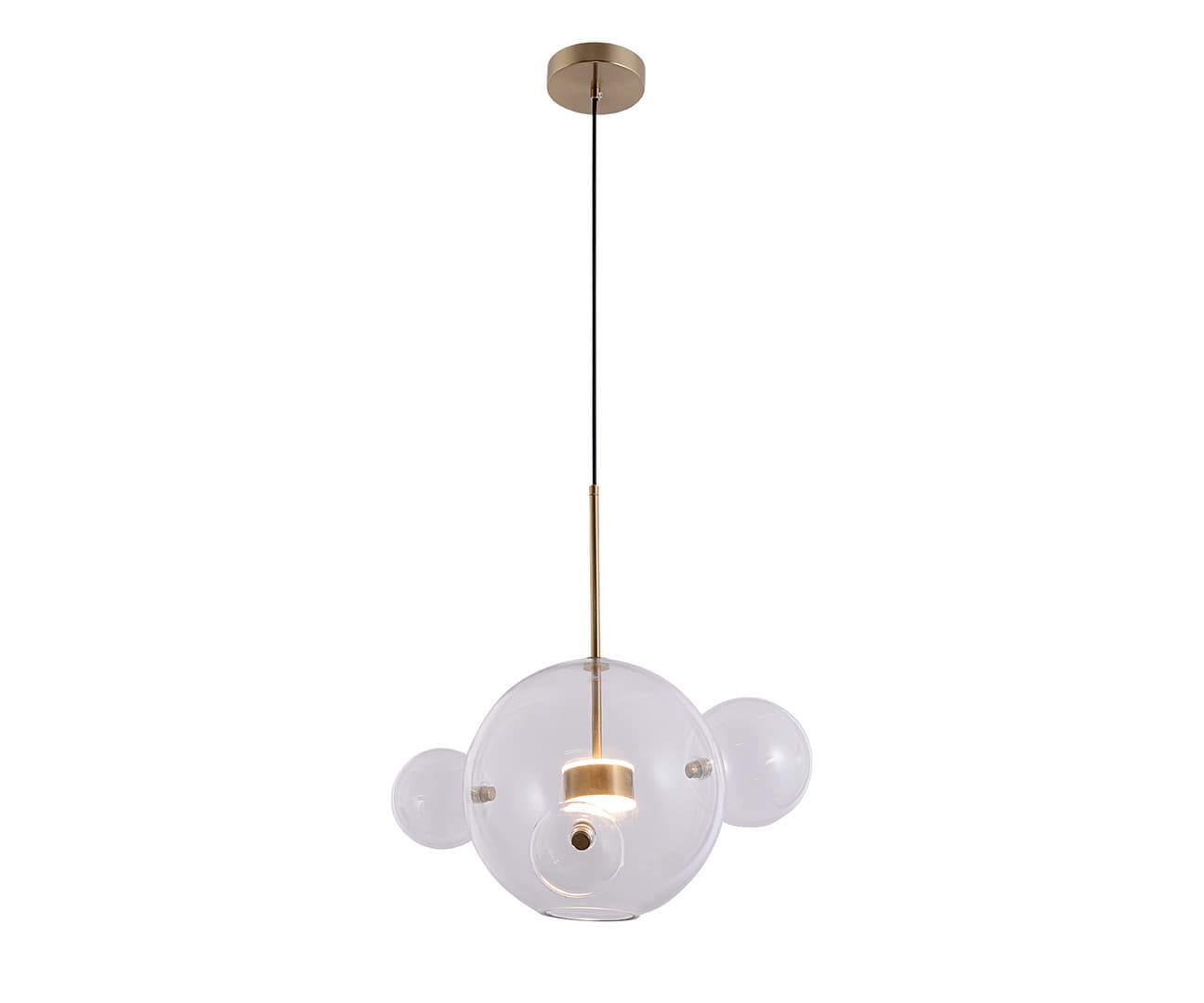 Kink Light 07545-4,21(36) Подвес Галла прозрачный (цвет корпуса латунь) w40*45 h200 Led 14W (3000К)