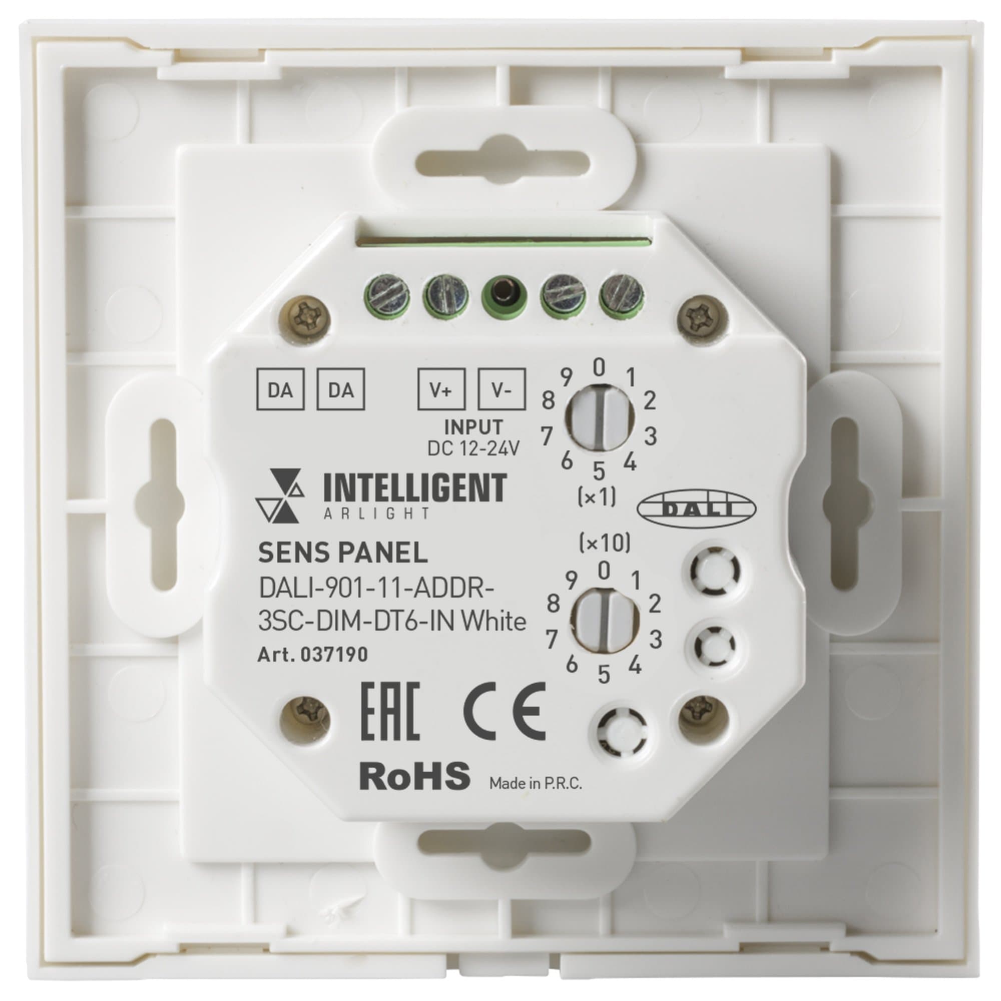Arlight INTELLIGENT ARLIGHT Сенсорная панель DALI-901-11-ADDR-3SC-DIM-DT6-IN White (BUS) (INTELLIGENT IP20 Пластик, 3 года) 037190 — миниатюра 2