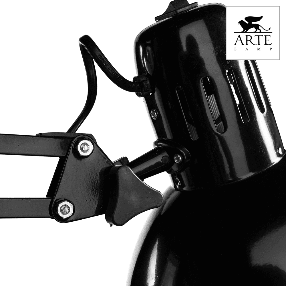 Arte Lamp Senior Черная Лампа настольная офисная 40W E27 A6068LT-1BK — миниатюра 3