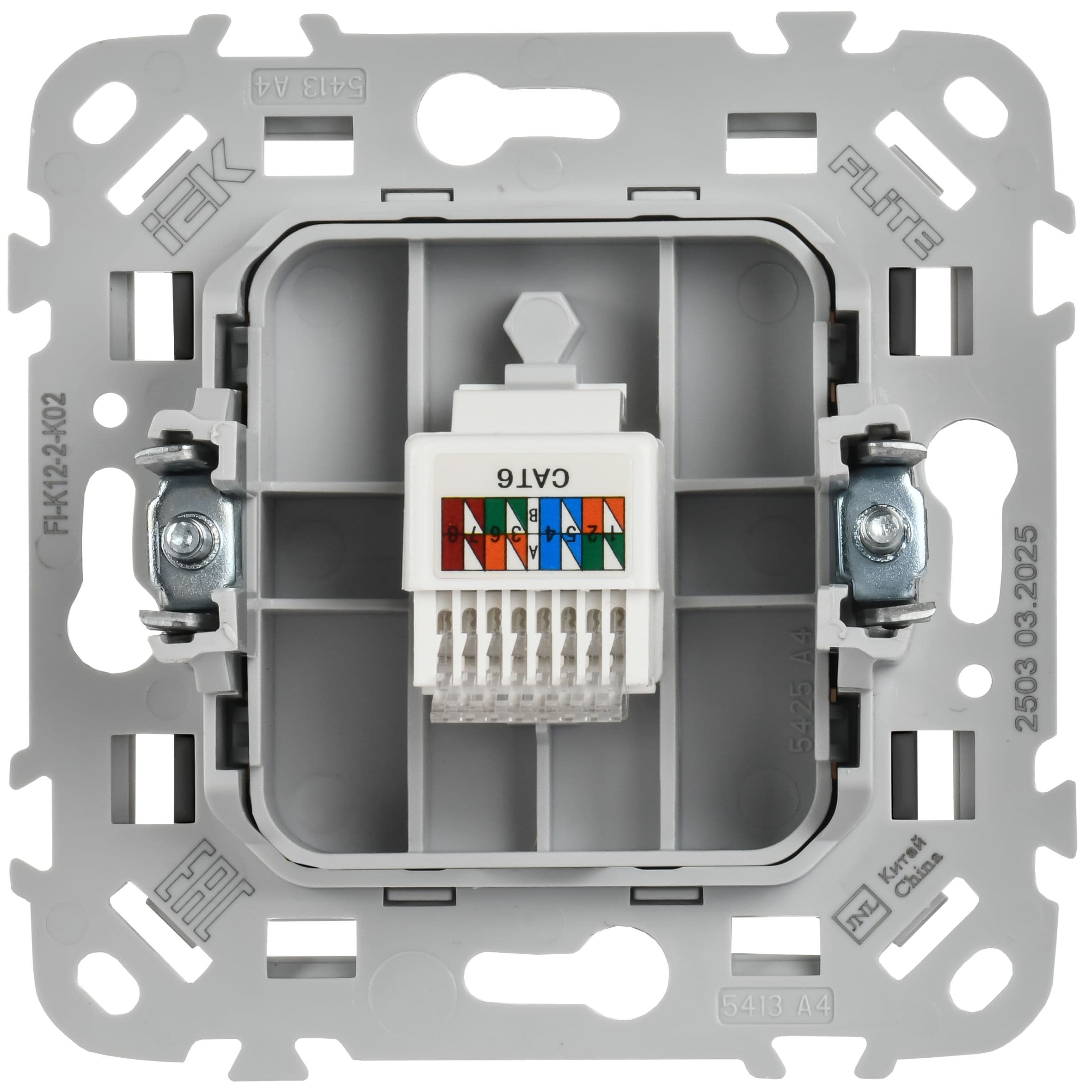IEK FLITE Черный Розетка компьютерная RJ45 категория 6 UTP — миниатюра 3