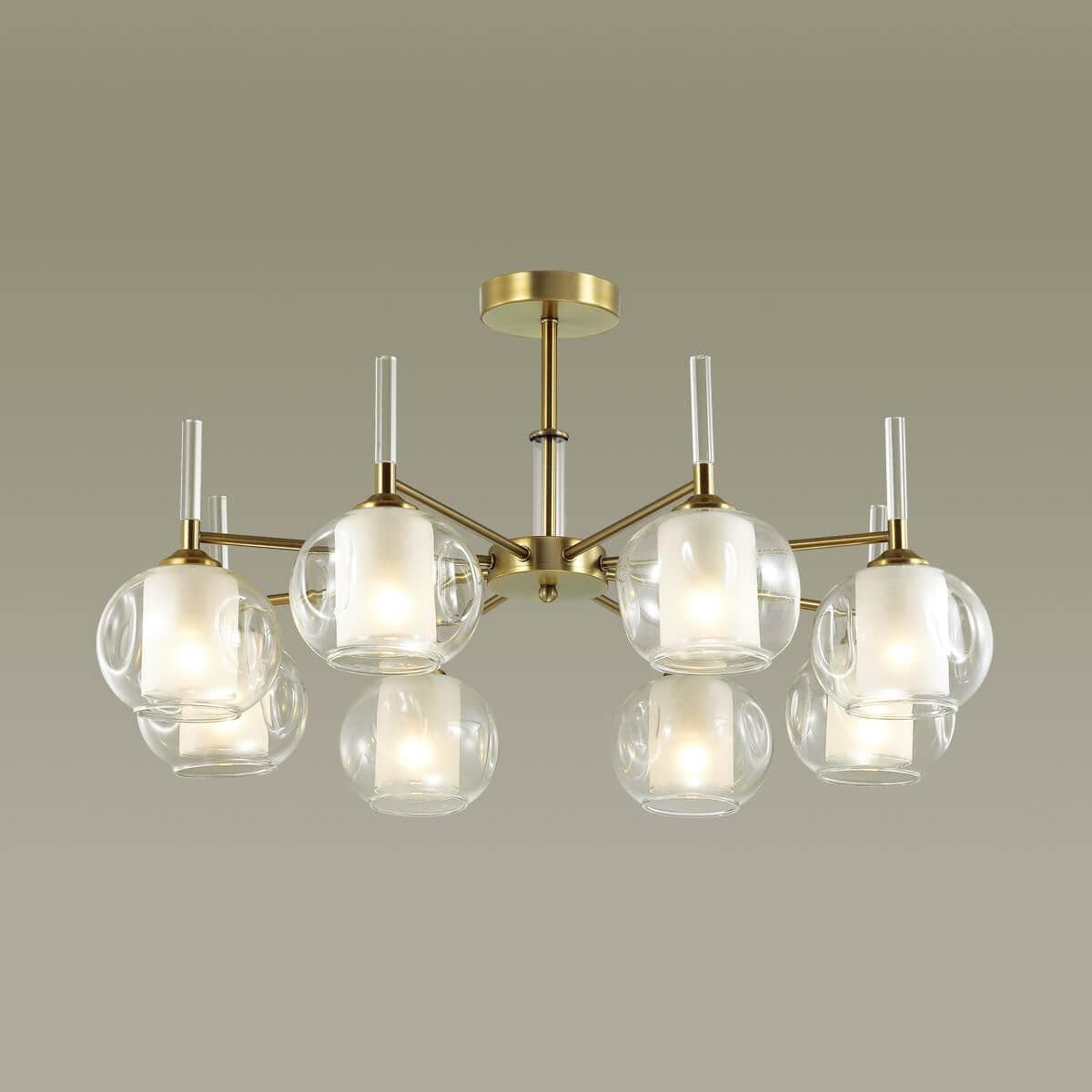 Lumion 4432/8C LN20 151 античный коричневый, стекло Люстра потолочная E14 8*40W 220V HAZEL — миниатюра 3