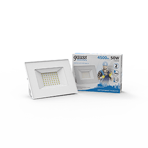 Gauss Прожектор Elementary 50W 4500lm 6500K 200-240V IP65 белый LED 613120350 — миниатюра 1