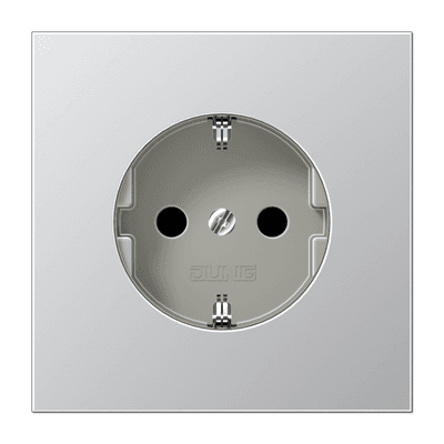 JUNG SCHUKO®-розетка 16 A / 250 B ~ с защитой от детей, алюминий AL1521KI