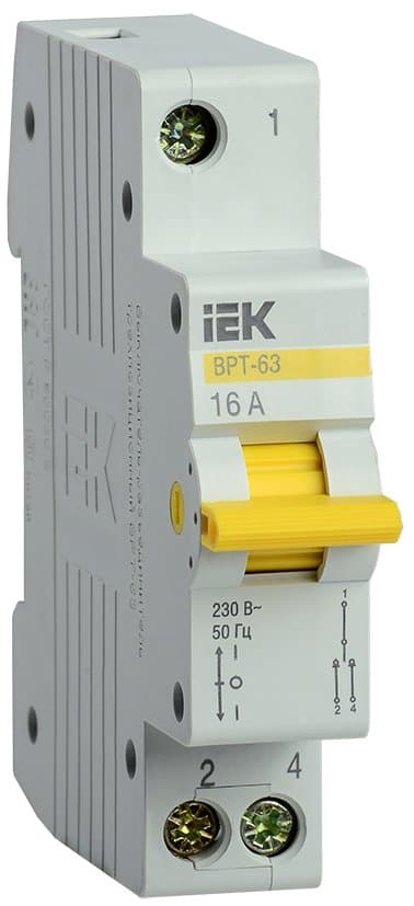 IEK KARAT Выключатель-разъединитель трехпозиционный ВРТ-63 1P 16А