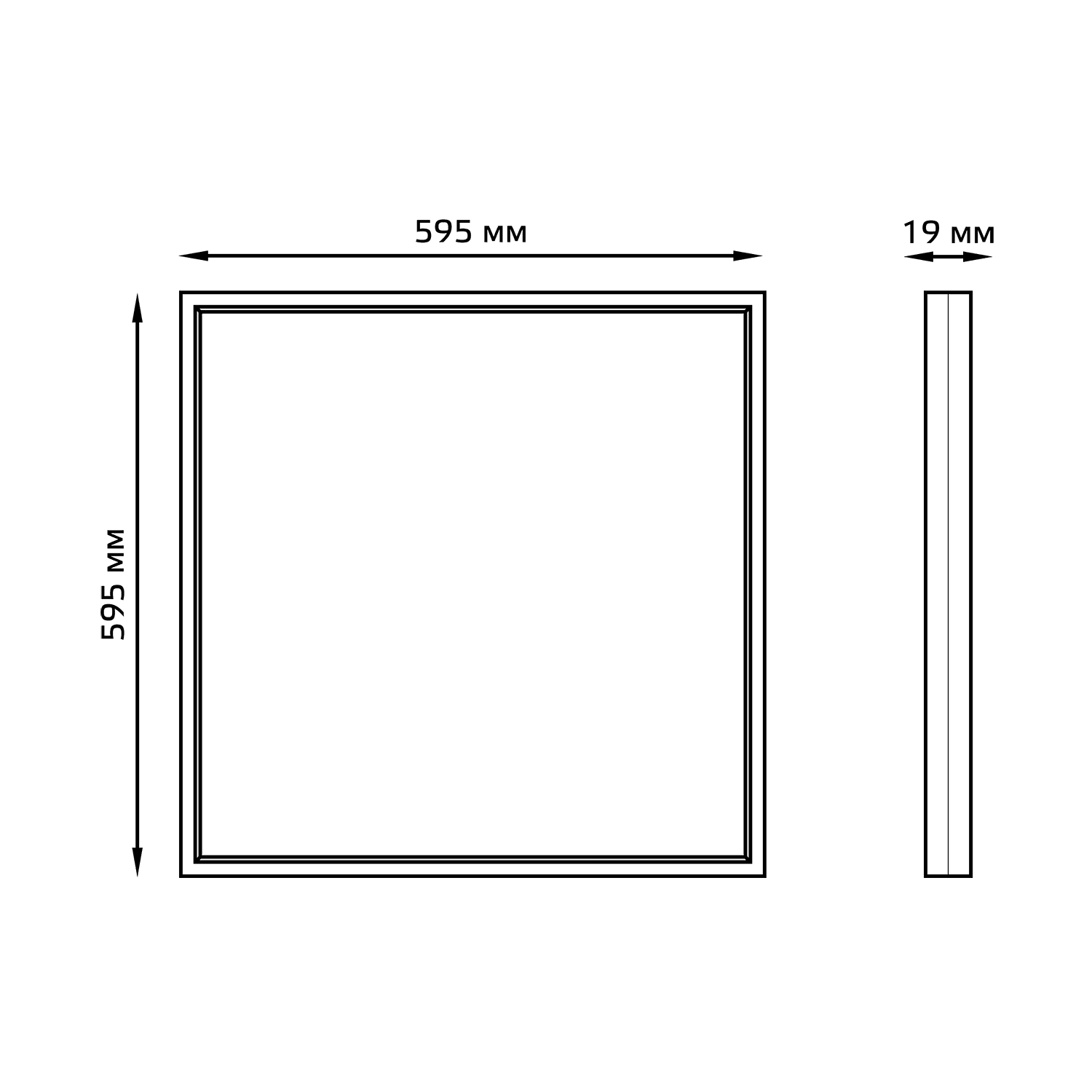 Gauss Светильник офисный 36W 2750lm 4000K IP20 595*595*19мм матовый LED 842123240 — миниатюра 7