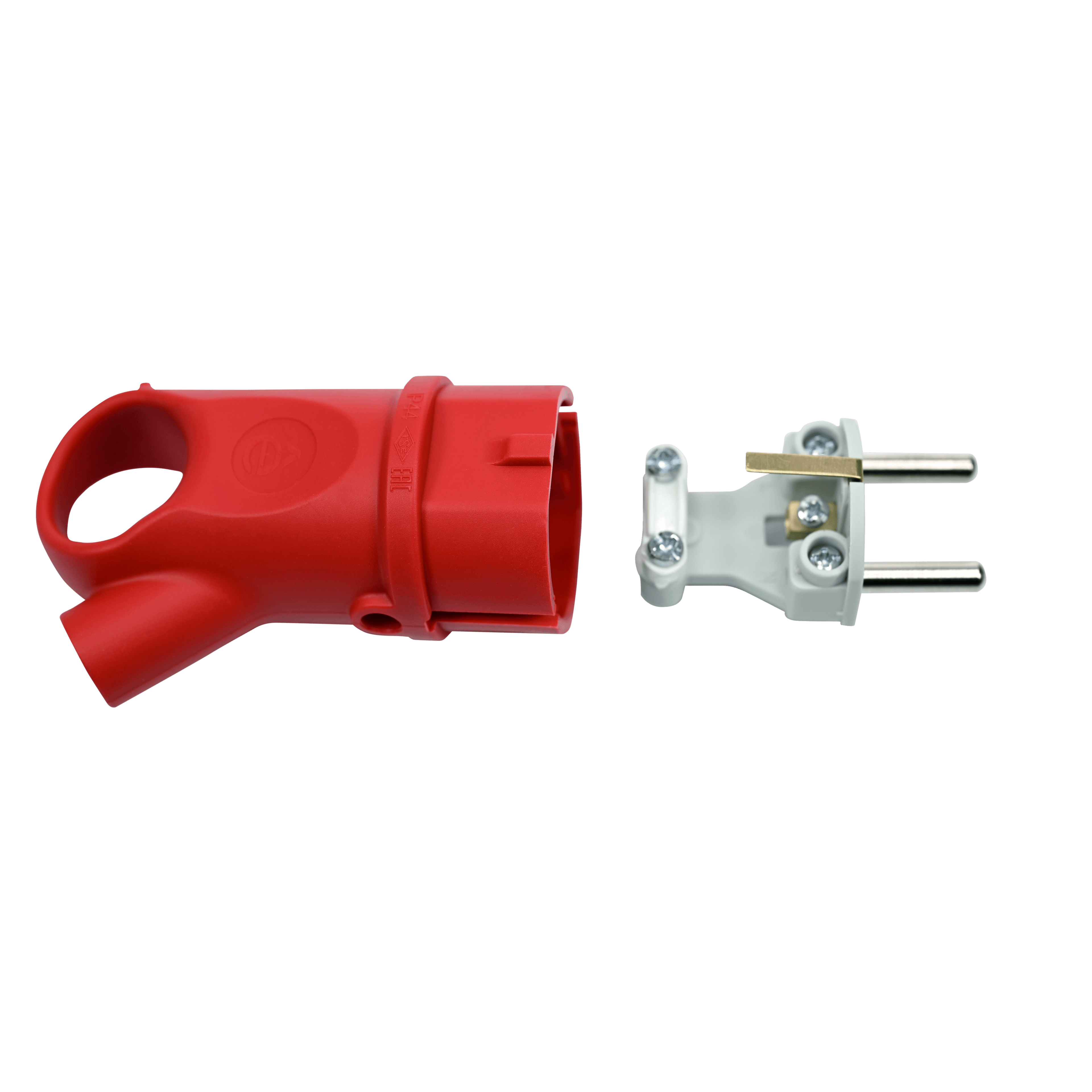 Systeme Electric MultiSet Красная Вилка 2К+З угловая каучуковая 16А/250В IP44 — миниатюра 7