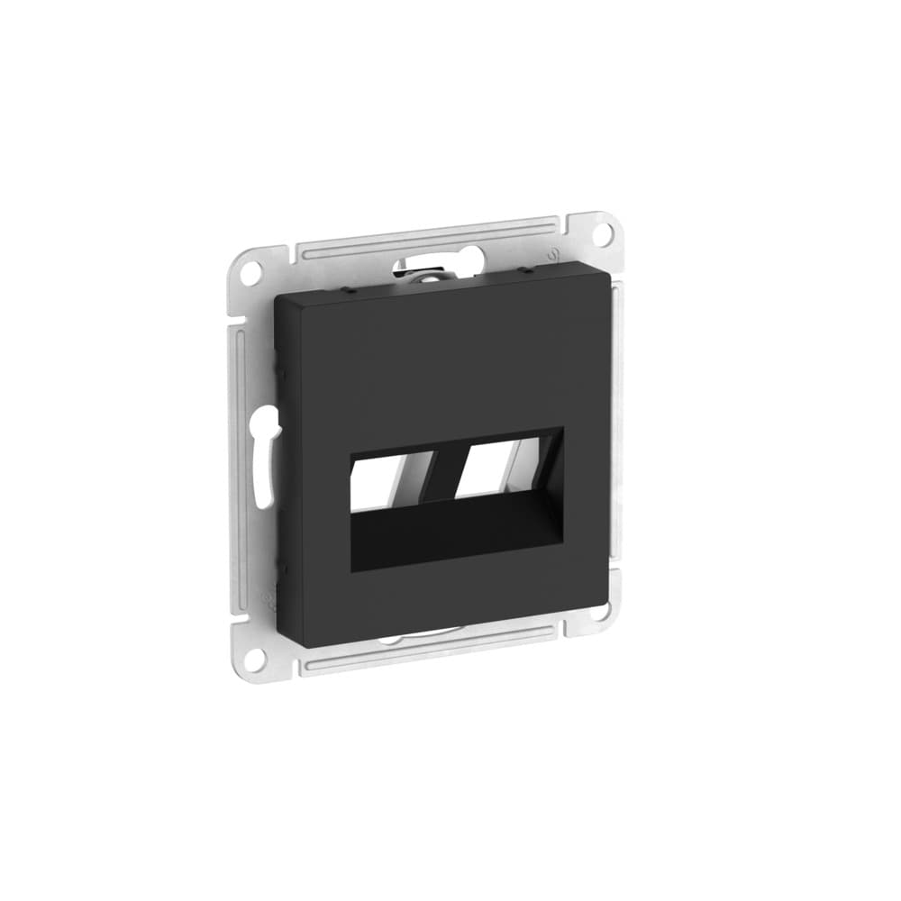 Systeme Electric AtlasDesign Карбон Накладка двойная для информационных функций типа Keystone — миниатюра 1