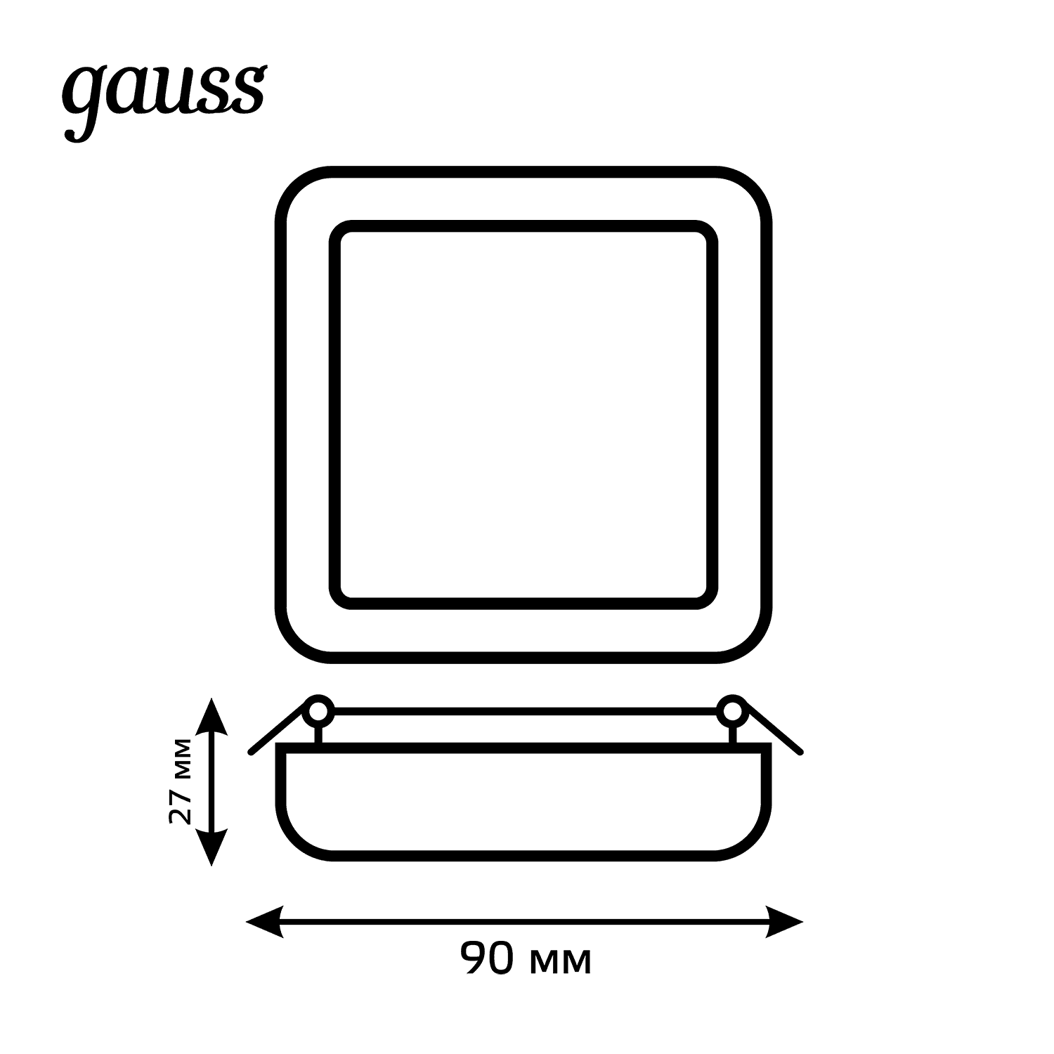 Gauss Встраиваемый светильник Frameless квадрат 9W, 4000K, 968511209 — миниатюра 6