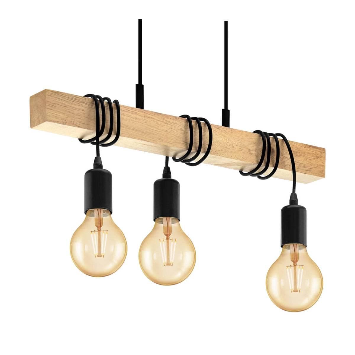 Evoluce SL1142.403.03 Светильник потолочный Черный, Светлое дерево E27 3*60W — миниатюра 1