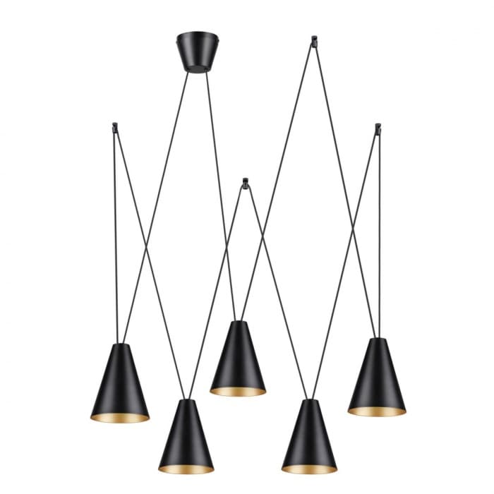 Lumion 5226/5 LOFTI LN22 199 черный, матовое золото Светильник подвесной E27 5*40W 220V BROOKS