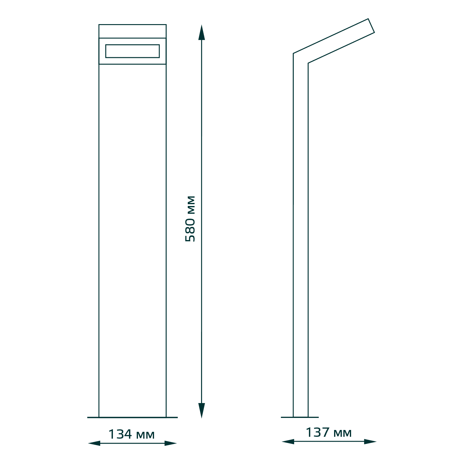 Gauss Светильник садово-парковый LED Electra столб, 10W, 600Lm, 4000K, 134x137x580mm, 170-240V / 50Hz, IP54, GD110 — миниатюра 6