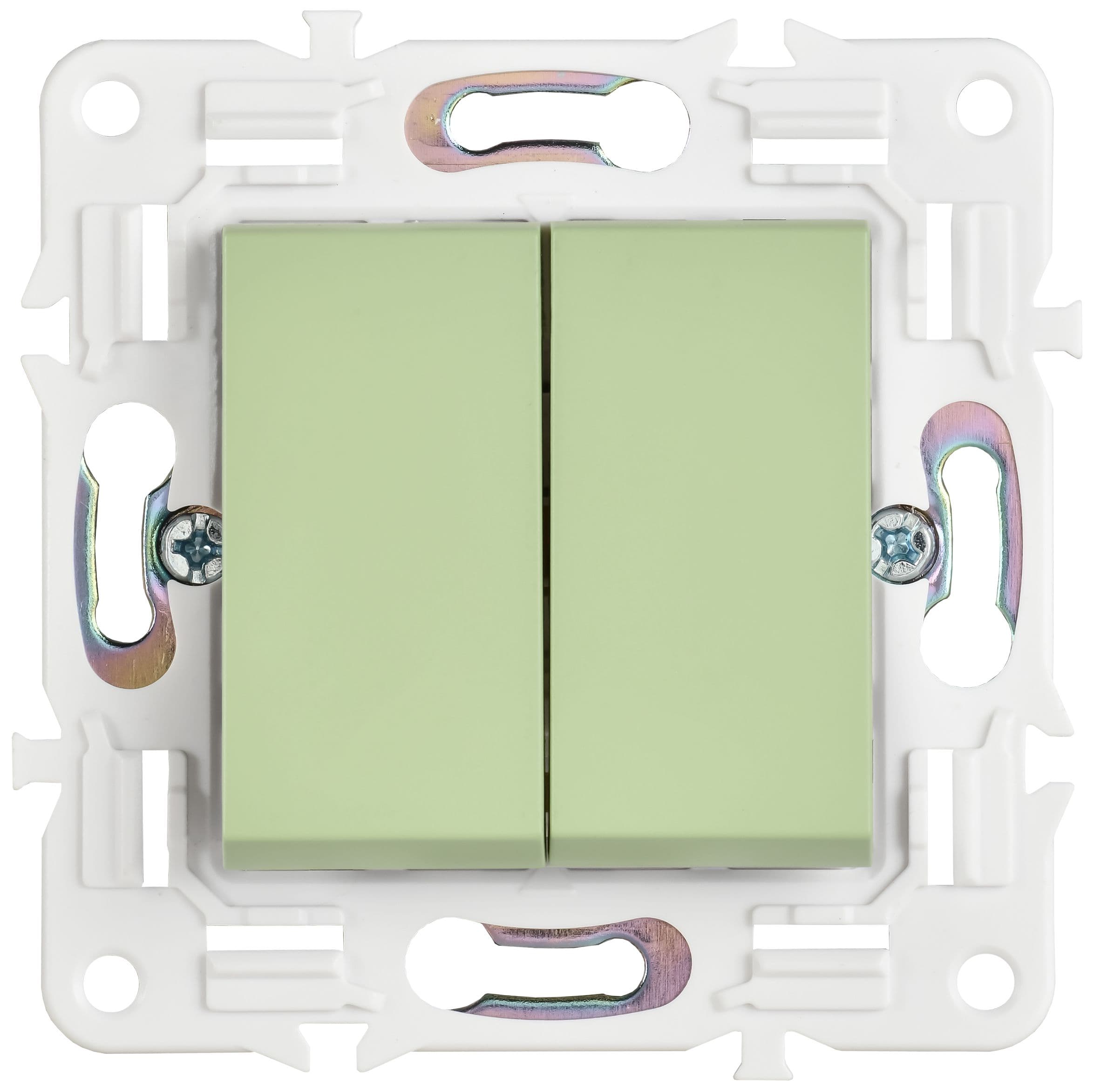 IEK SKANDY Мятный Выключатель 2-клавишный проходной 10А SK-V05G — миниатюра 2