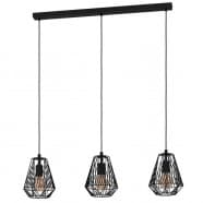 Eglo STYPE Подвесной потолочный светильник (люстра) STYPE, 3Х40W, E27, L950, B200, H1100, сталь, черный 43693