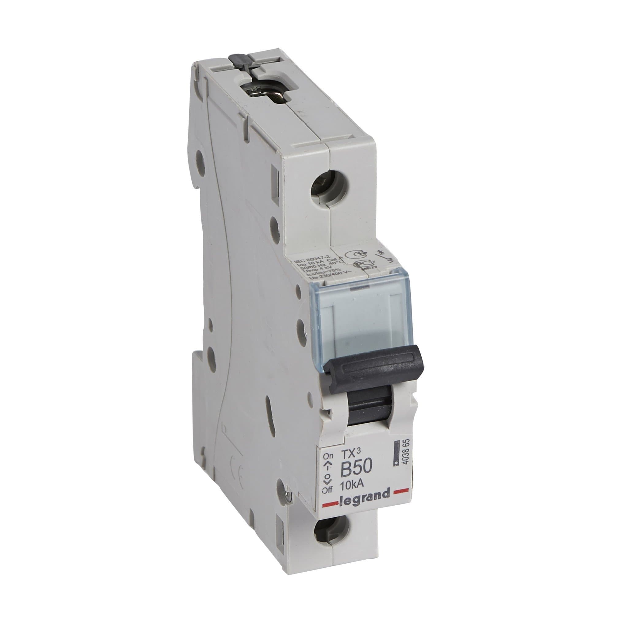 Legrand TX3 Автоматический выключатель 1P 50A (B) 6000/10kA 403865 — миниатюра 1