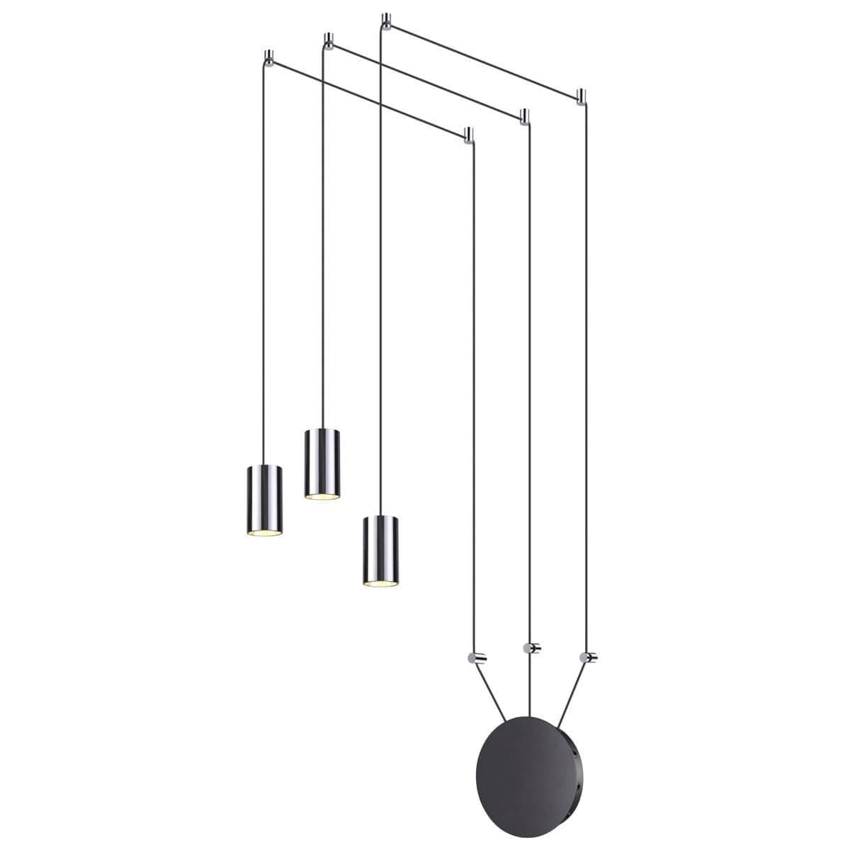 Odeon Light 3897/3 ODL20 43 черный/хром/металл Наклад. св-к GU10 50W*3 (провод 7м, 10 крепл. в компл-те) LUCAS