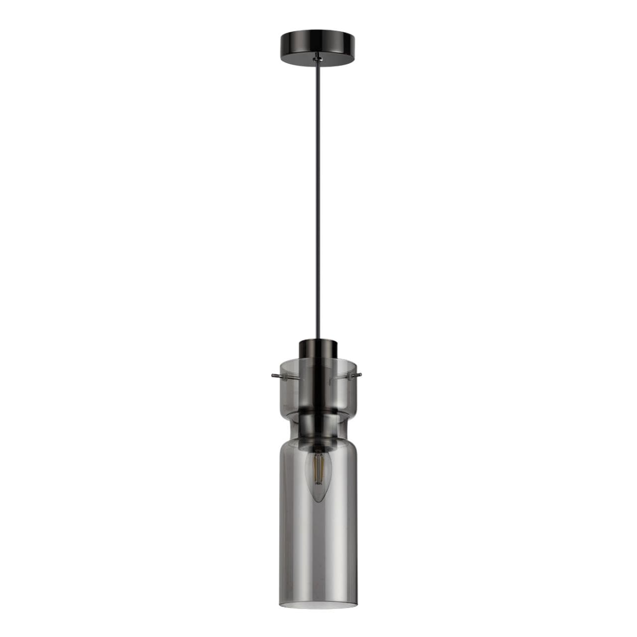 Odeon Light 5057/1 PENDANT ODL24 323 черный/дымчатый/металл/стекло Подвес E27 1*40W SCROW