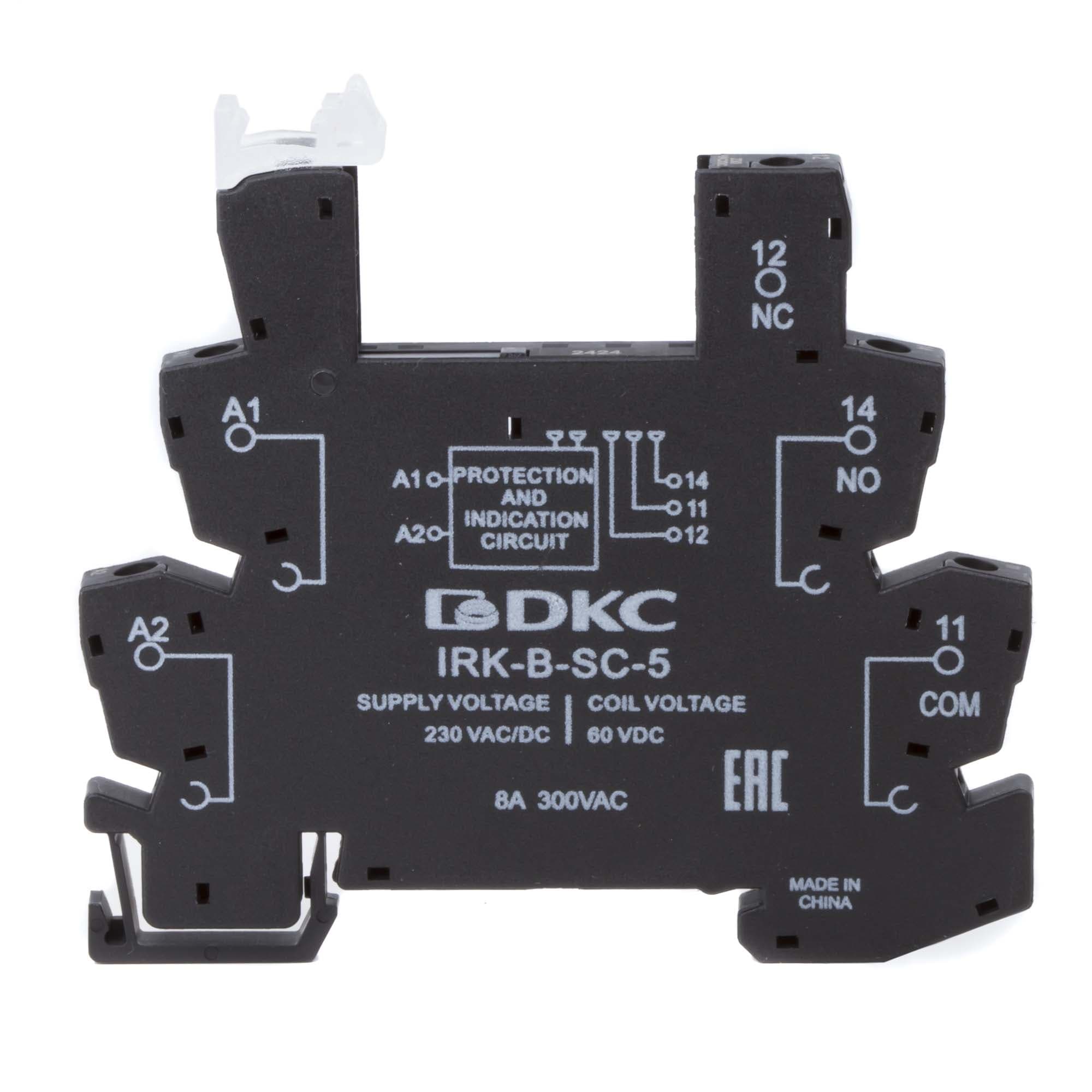 DKC Колодка ультратонкая для реле серии RIS, вх. напр. 230V AC/DC, винт. клеммы