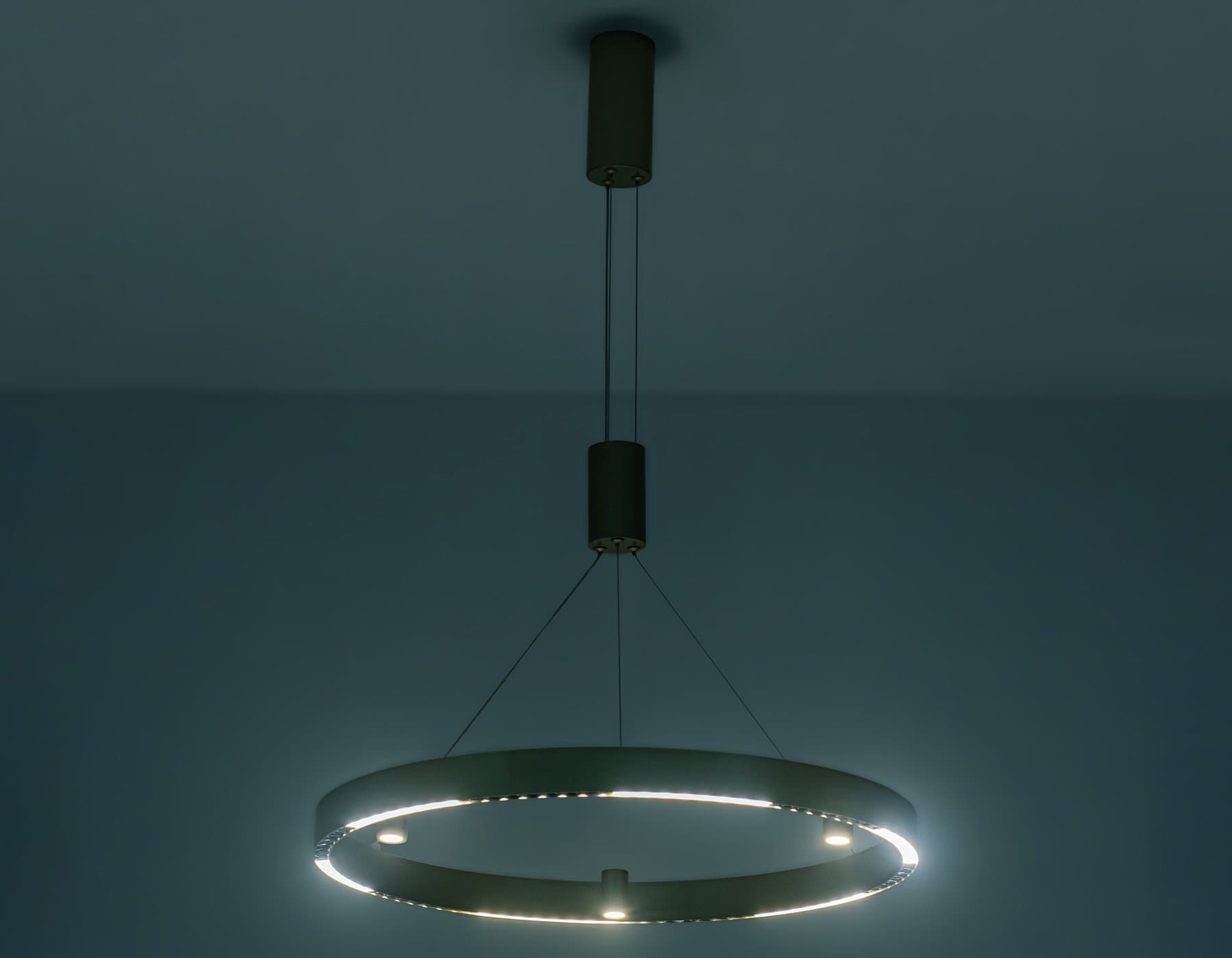 Ambrella Светильник подвесной светодиодный FL5846/1+3 GD золото 40W 3000K/4200K/6400K D600*1200 (без ПДУ) — миниатюра 5