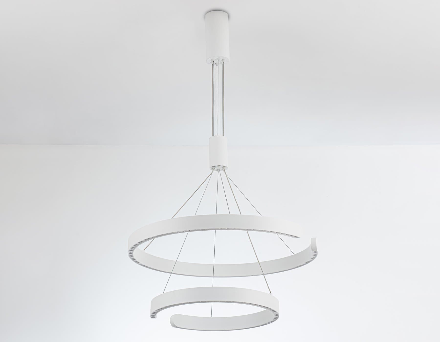 Ambrella Светильник подвесной светодиодный FL5884/2 WH белый 45W 3000K/4200K/6400K D600/400*1200 (без ПДУ) — миниатюра 6