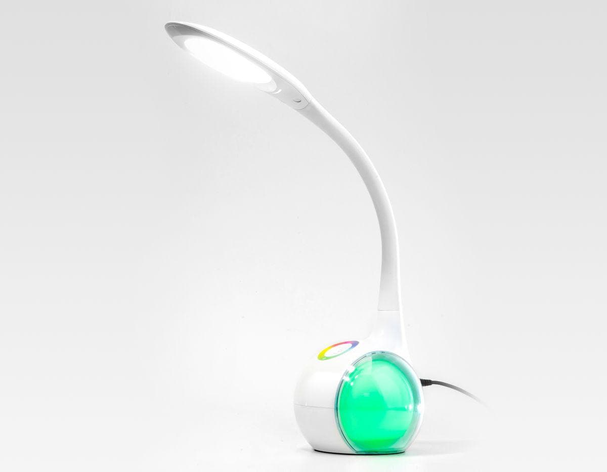 Ambrella Светодиодная настольная лампа с RGB подсветкой DE532 WH белый LED 4200K+RGB 7.5W — миниатюра 3