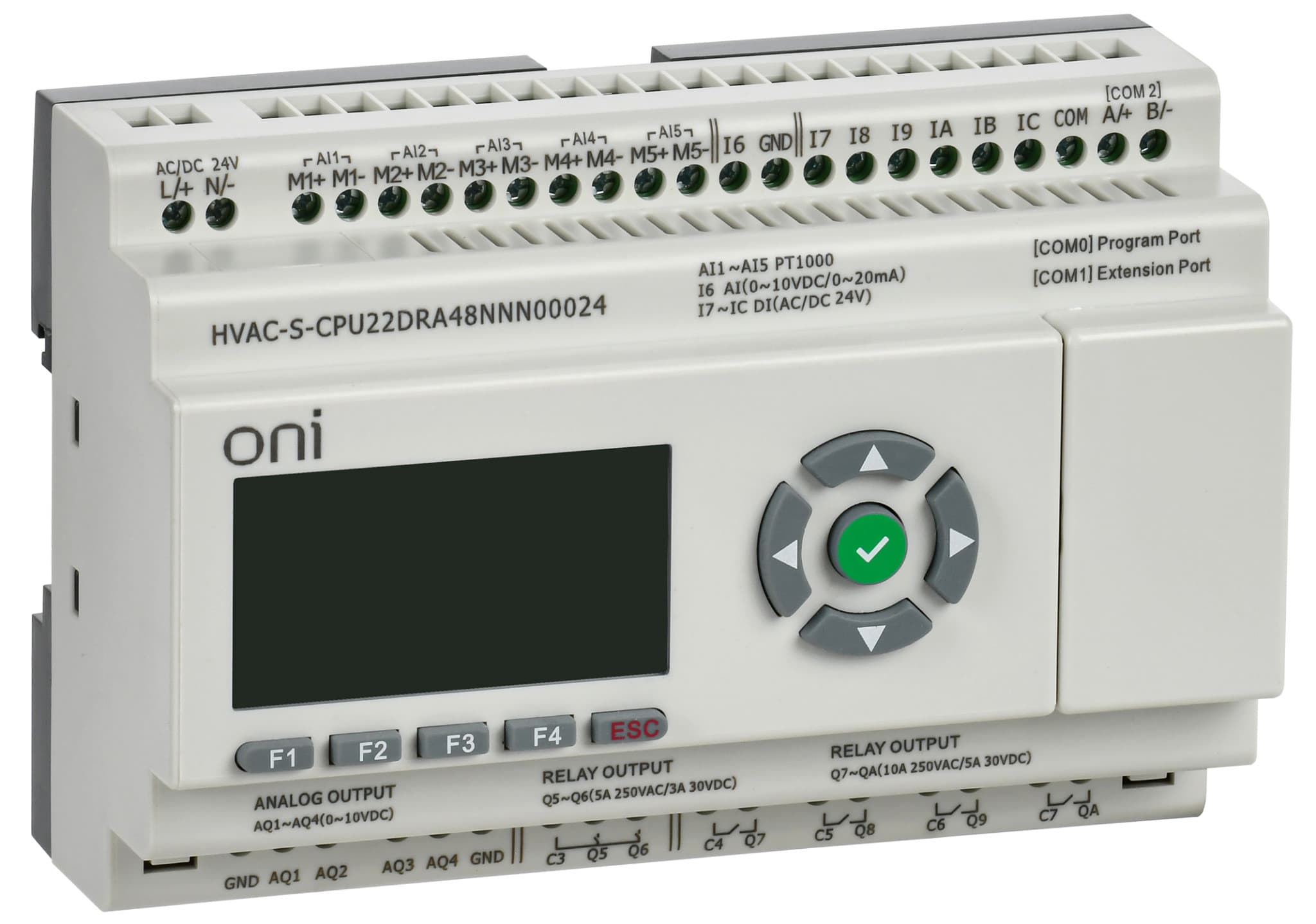 IEK ONI ПЛК HVAC S ЦПУ 6DI 6DO 1AI 5PT 4AO LED RS485