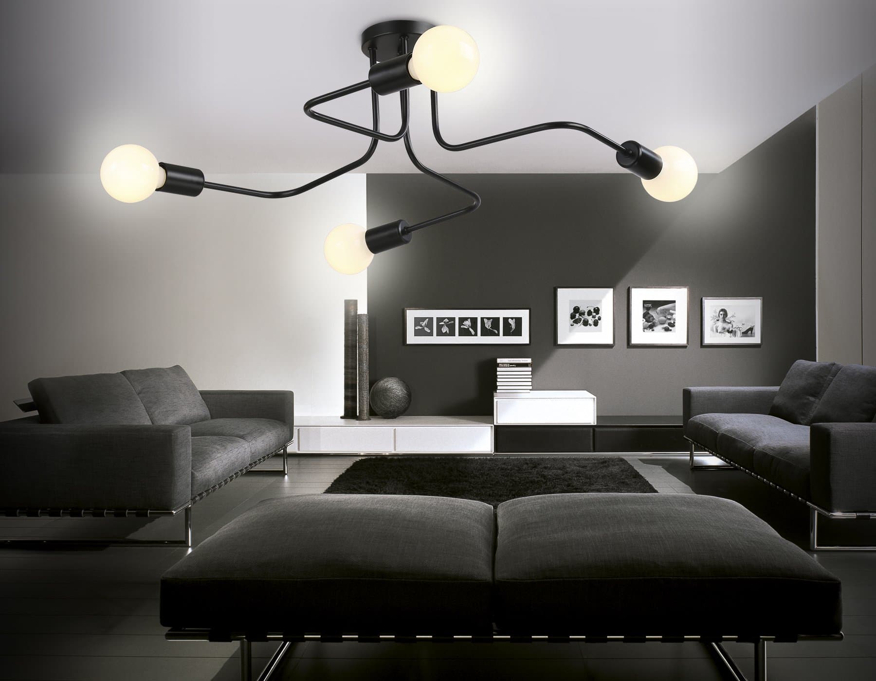 Ambrella Потолочный светильник в стиле лофт TR8022/4 BK черный E27*4 max 40W D715*205 — миниатюра 2
